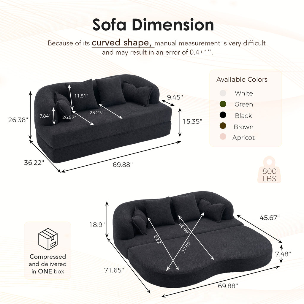 2-in-1 Foldable Sofa Bed