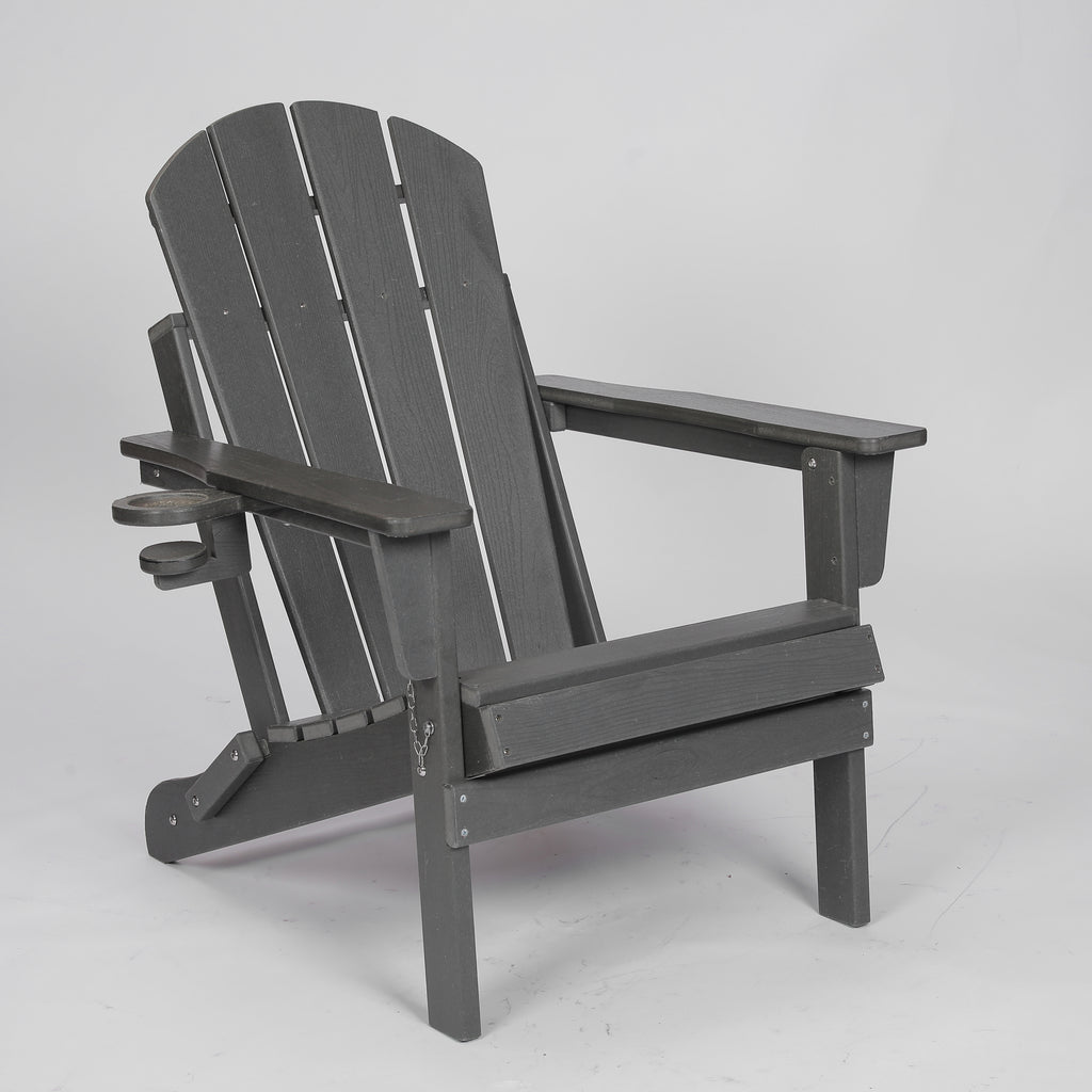 HDPE Folding Adirondack Chair with Dual Cup Holder