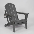 HDPE Folding Adirondack Chair with Dual Cup Holder