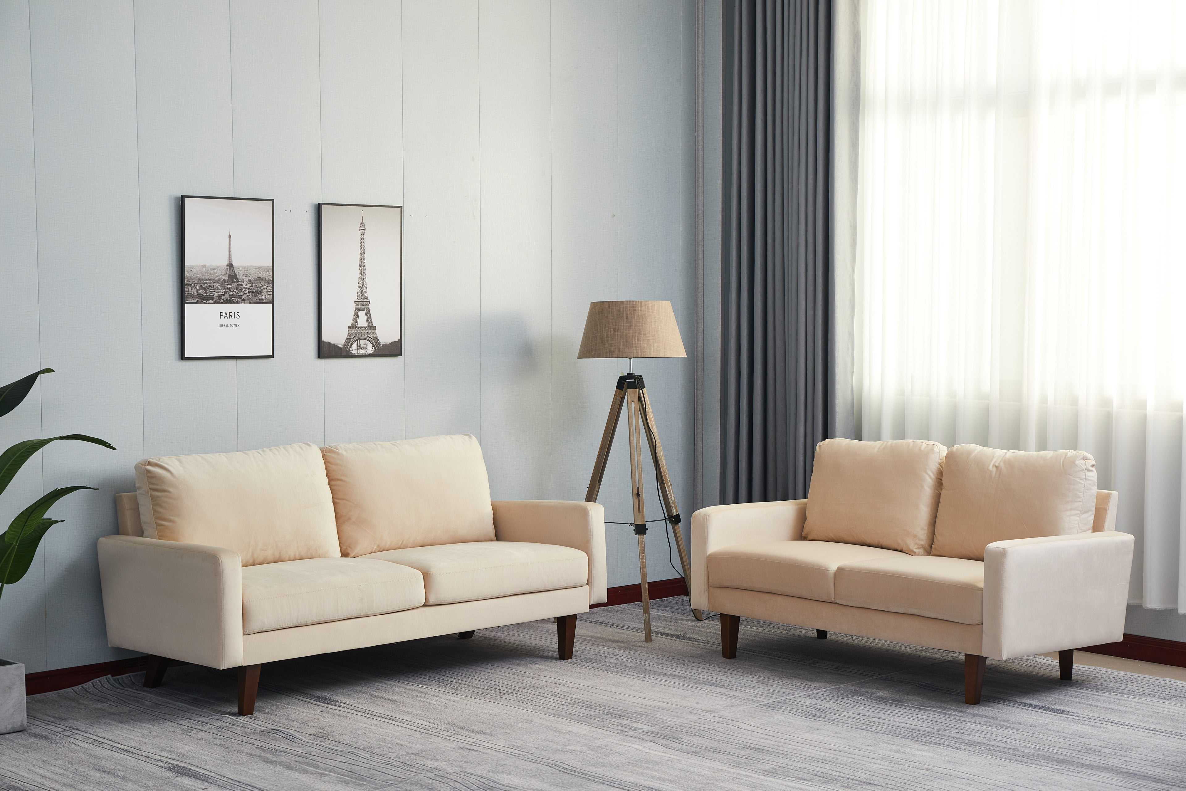 Beige Loveseat