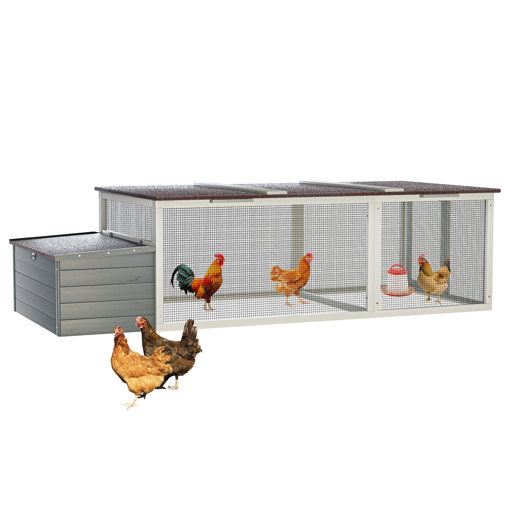 Large Wooden Chicken Coop with Nesting Box