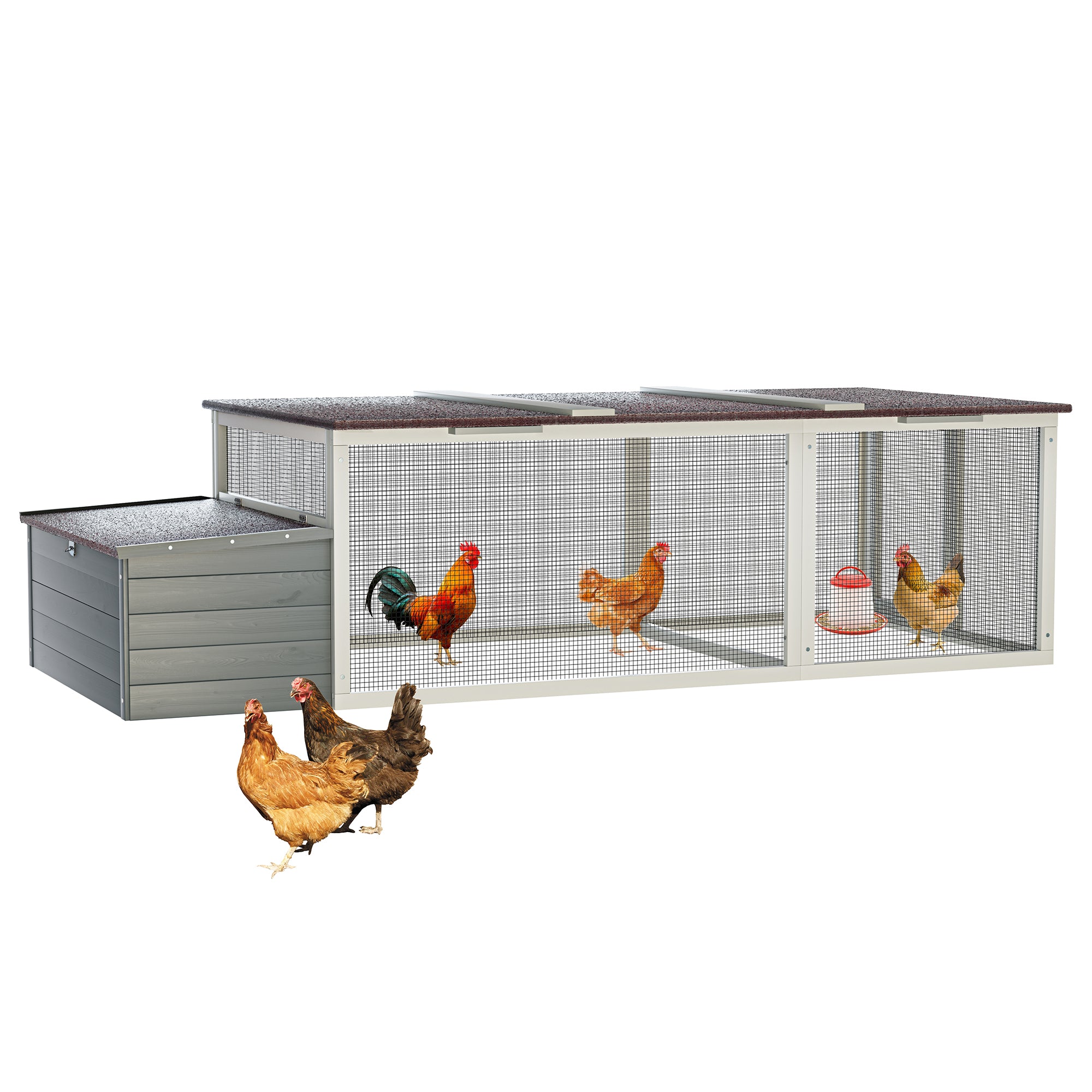 Large Wooden Chicken Coop with Nesting Box