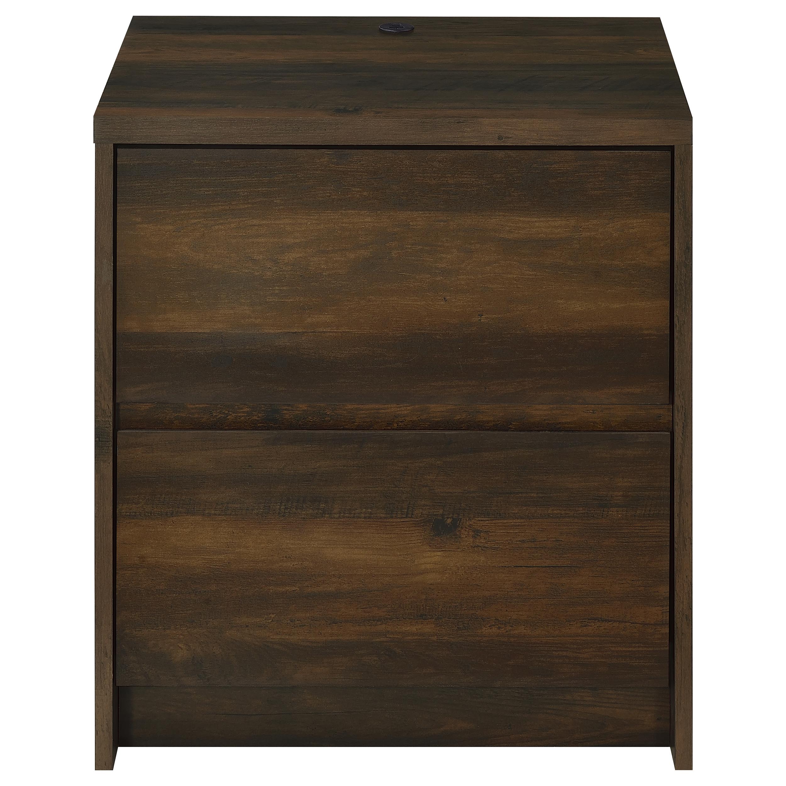 Geary Dark Pine 2-Drawer Nightstand with LED Lights and USB