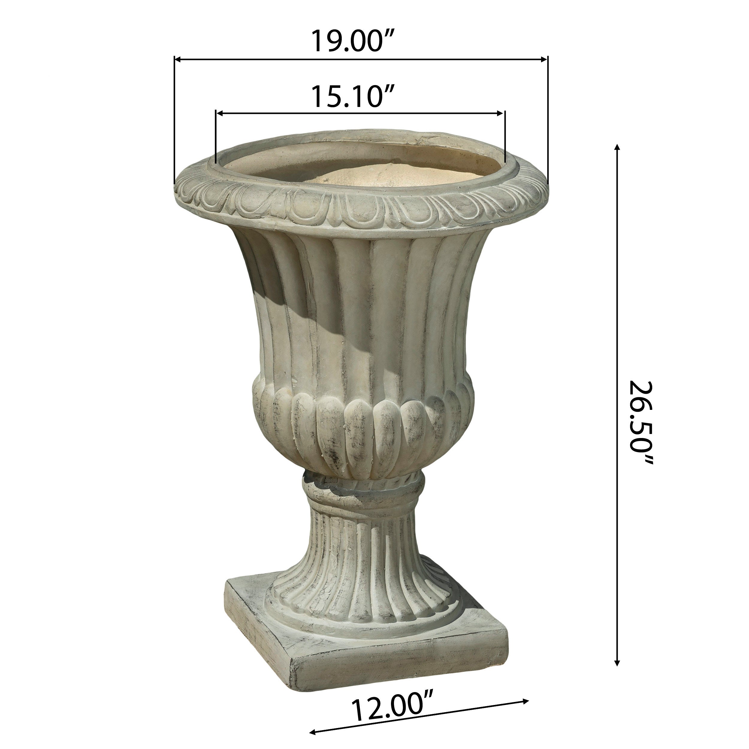Antique White Italian Urn Planter