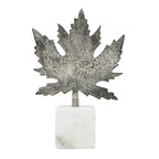 7x3x10.5" Aluminum Leaf On Marble Base