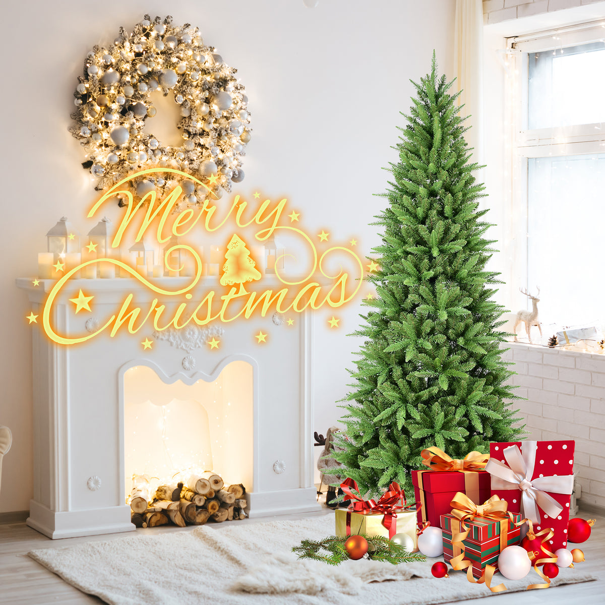 6FT Slim Christmas Tree – 850 Tips