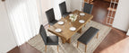 TOPMAX Farmhouse 78.1-Inch Extendable Wood Dining Table Set