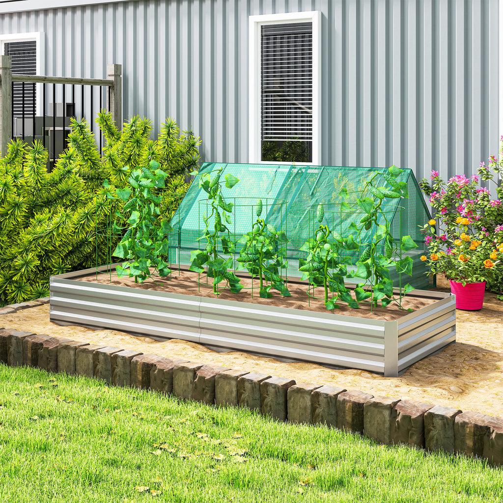 Outsunny 95" Galvanized Raised Garden Bed