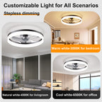 19.7'' LED Ceiling Fan Light with Remote & App Control