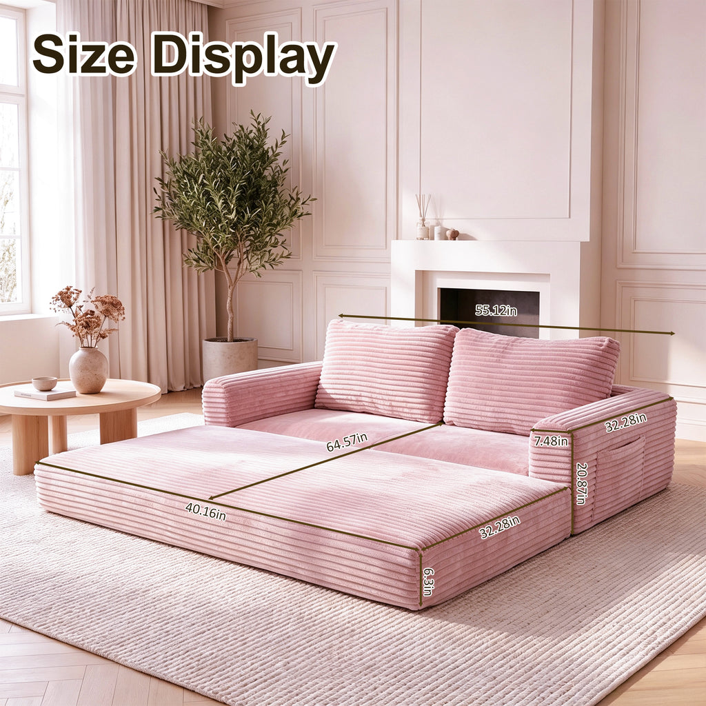 55 Inch Convertible Futon Sofa Bed