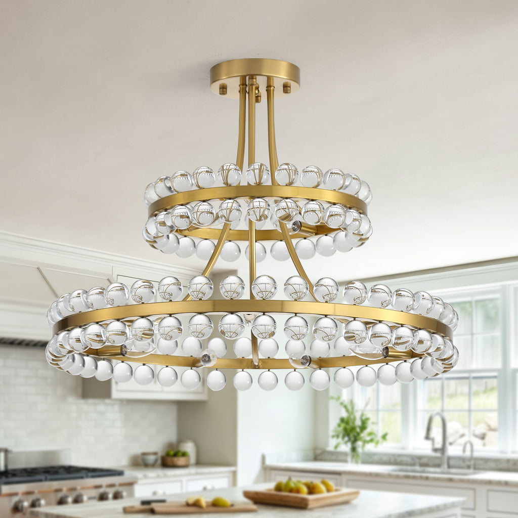 27-Inch Luxury Crystal Ball Chandelier