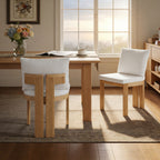 Indoor Boucle Dining Chair Set of 2