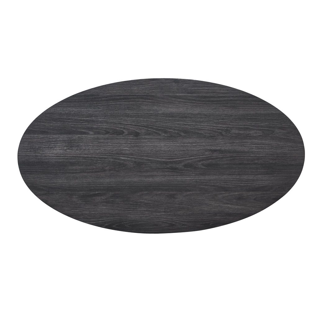 Anze Contemporary Oval Wood Shelf 3-Piece Coffee Table Set