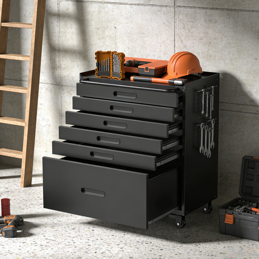 34.3" Rolling Tool Chest with 6 Drawers