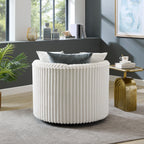 Malna Plush Wide Wale Corduroy Upholstered Barrel Accent Chair