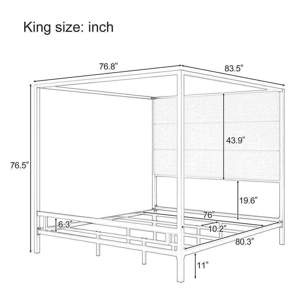 Gold Metal Canopy Bed