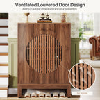 28.74" Farmhouse Brown Shoe Cabinet