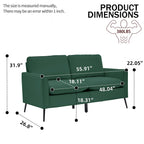 TS Cat Paw Leather Upholstered Loveseat - Nordic Retro Green