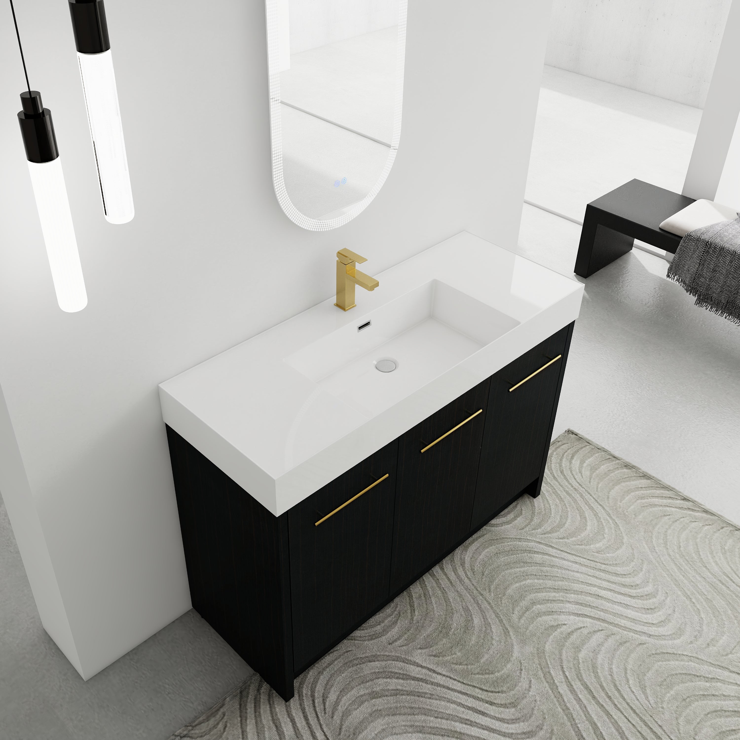 48 Inch Freestanding Bathroom Vanity with Resin Sink