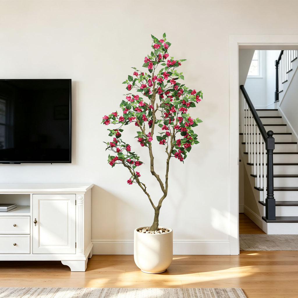 7FT Artificial Bougainvillea Tree with Realistic Rose