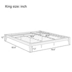 12 Inch King Size Solid Dry Bamboo Wood Platform Bed Frame