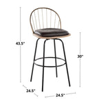 30" Fixed-Height Barstool with Swivel