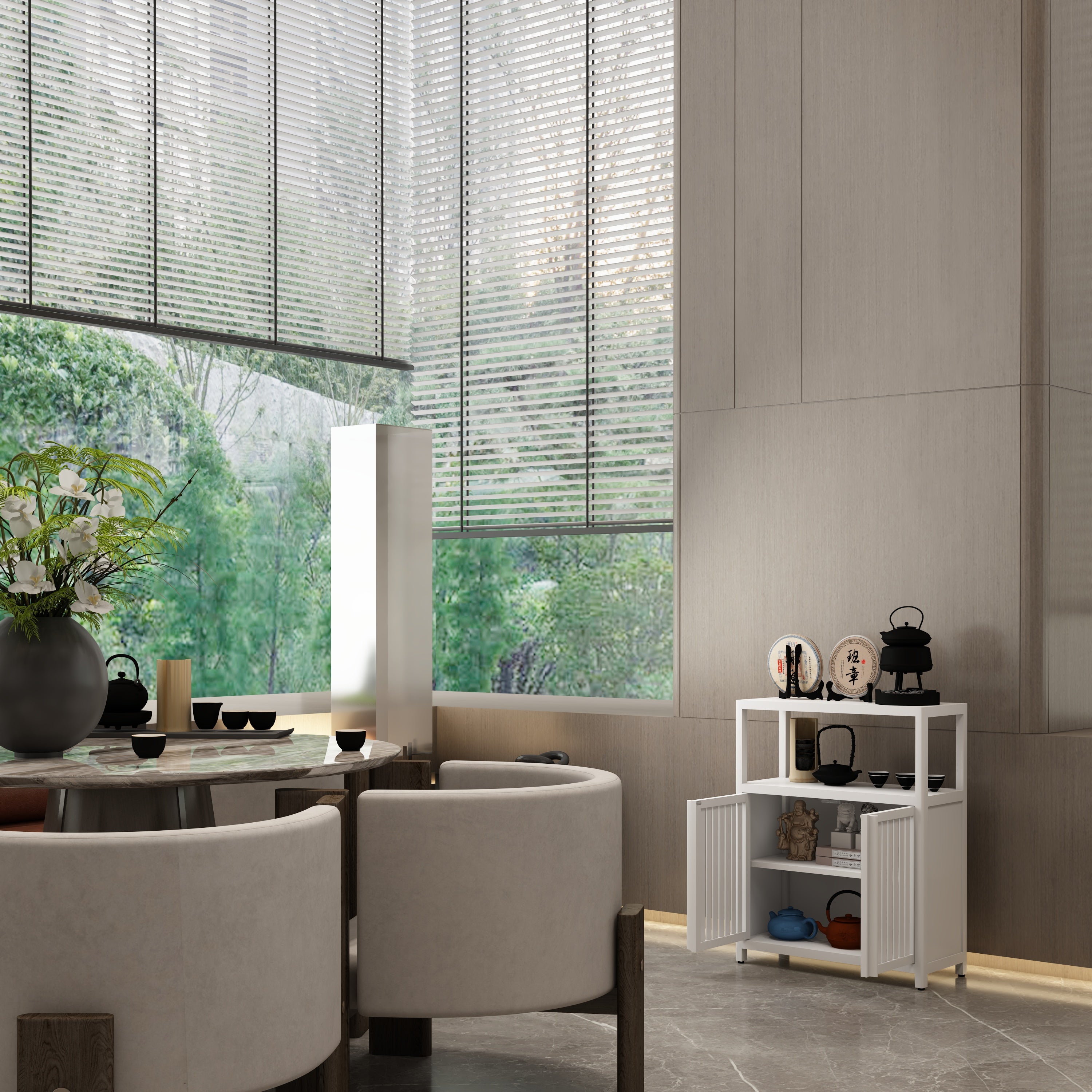 Large Capacity Bamboo Storage Cabinet