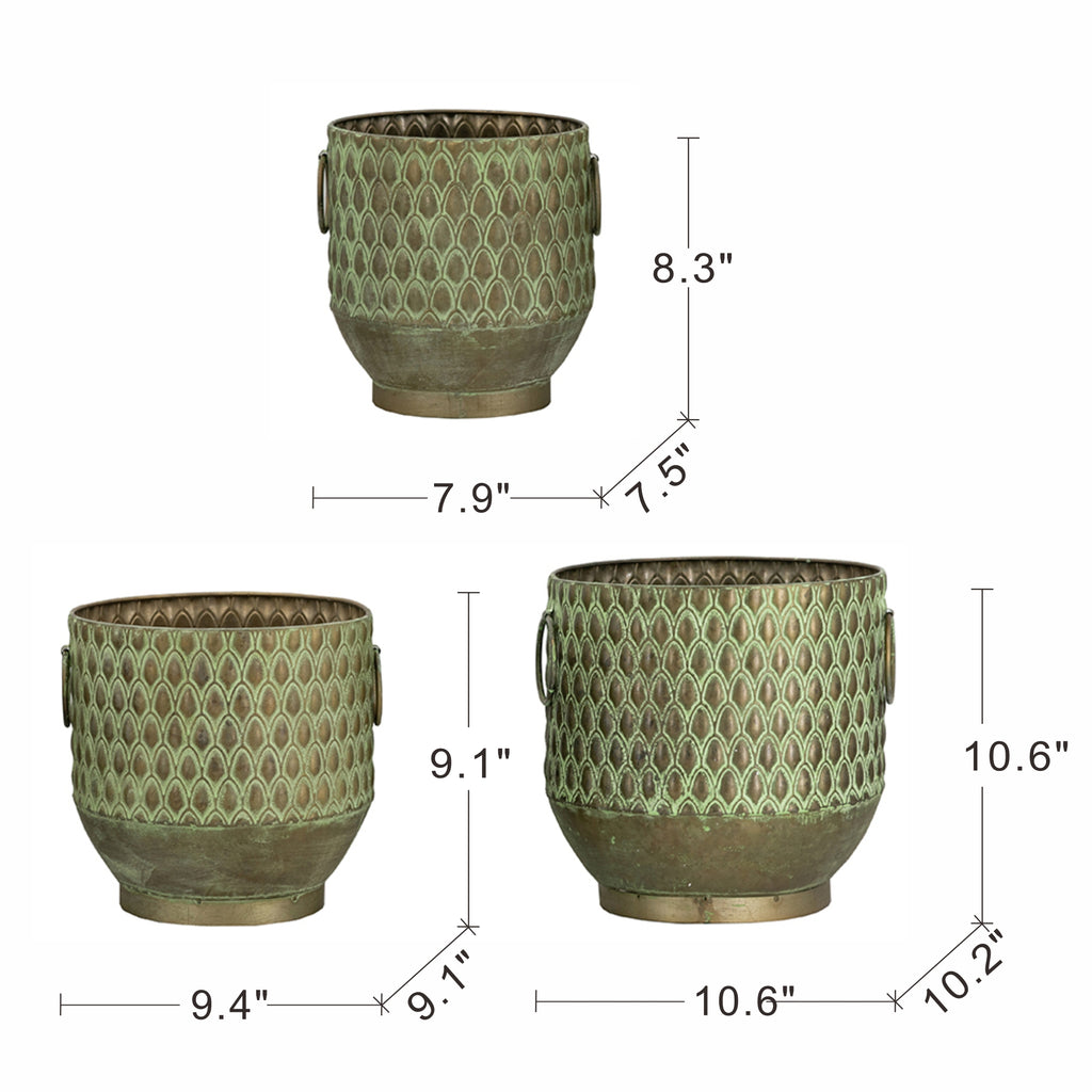 S/3 Textured Garden Pots & Planters