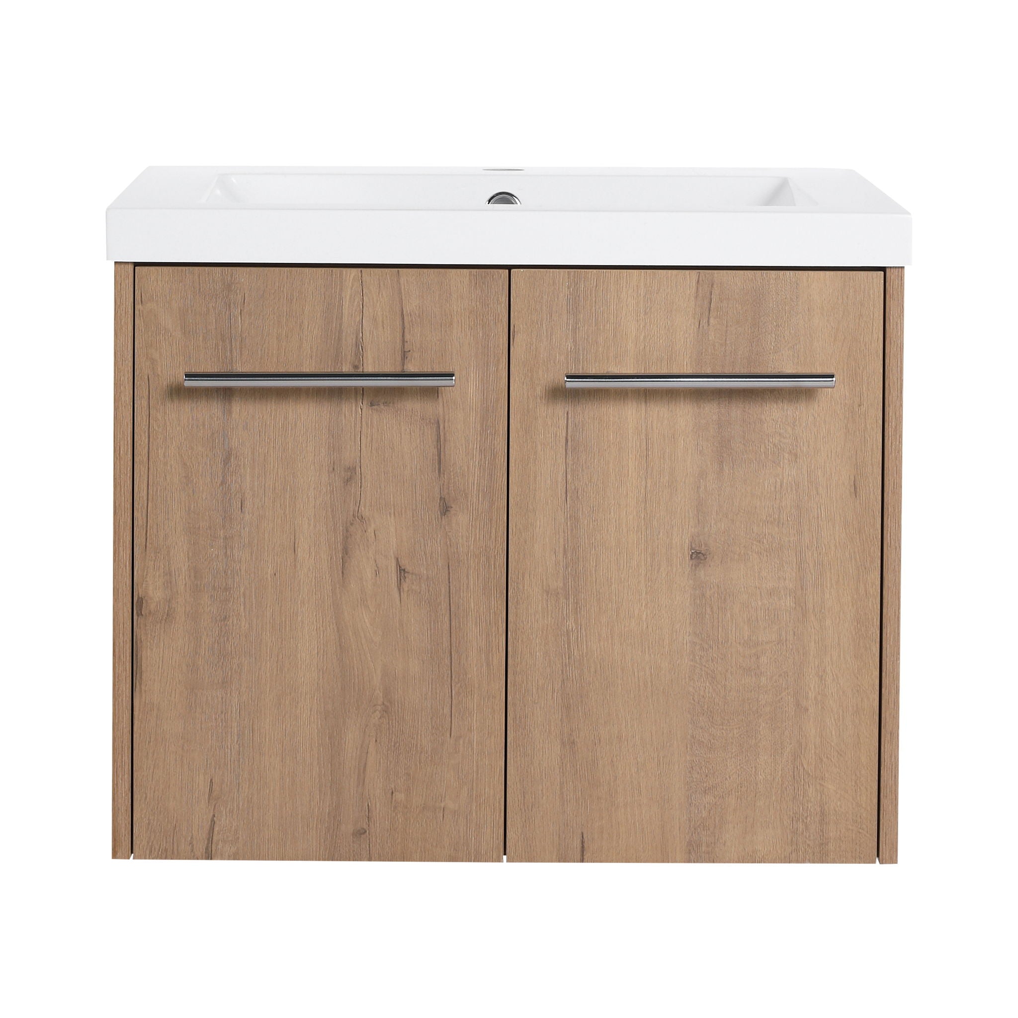 Modern Floating Bathroom Vanity With Resin Sink, Soft Close Doors