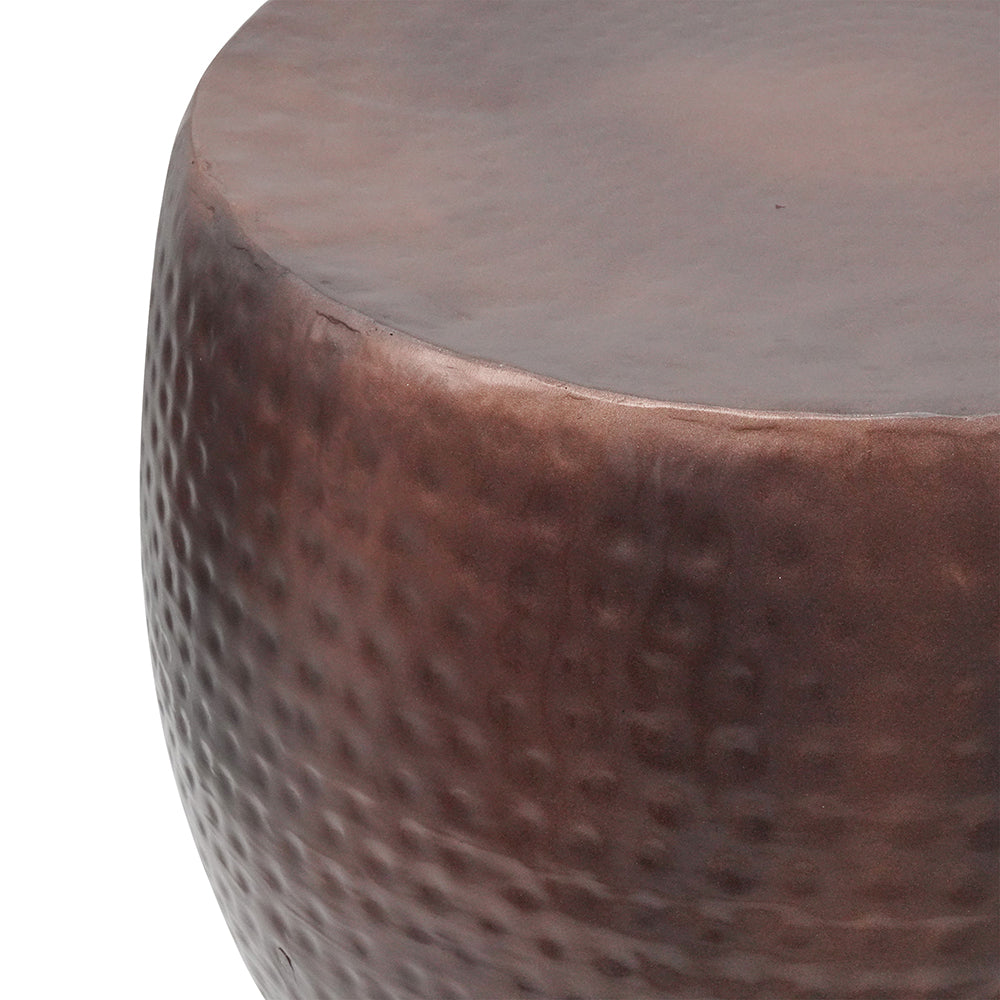 Nuria Hammered Iron Accent Table, 19.5-Inch, Bronze