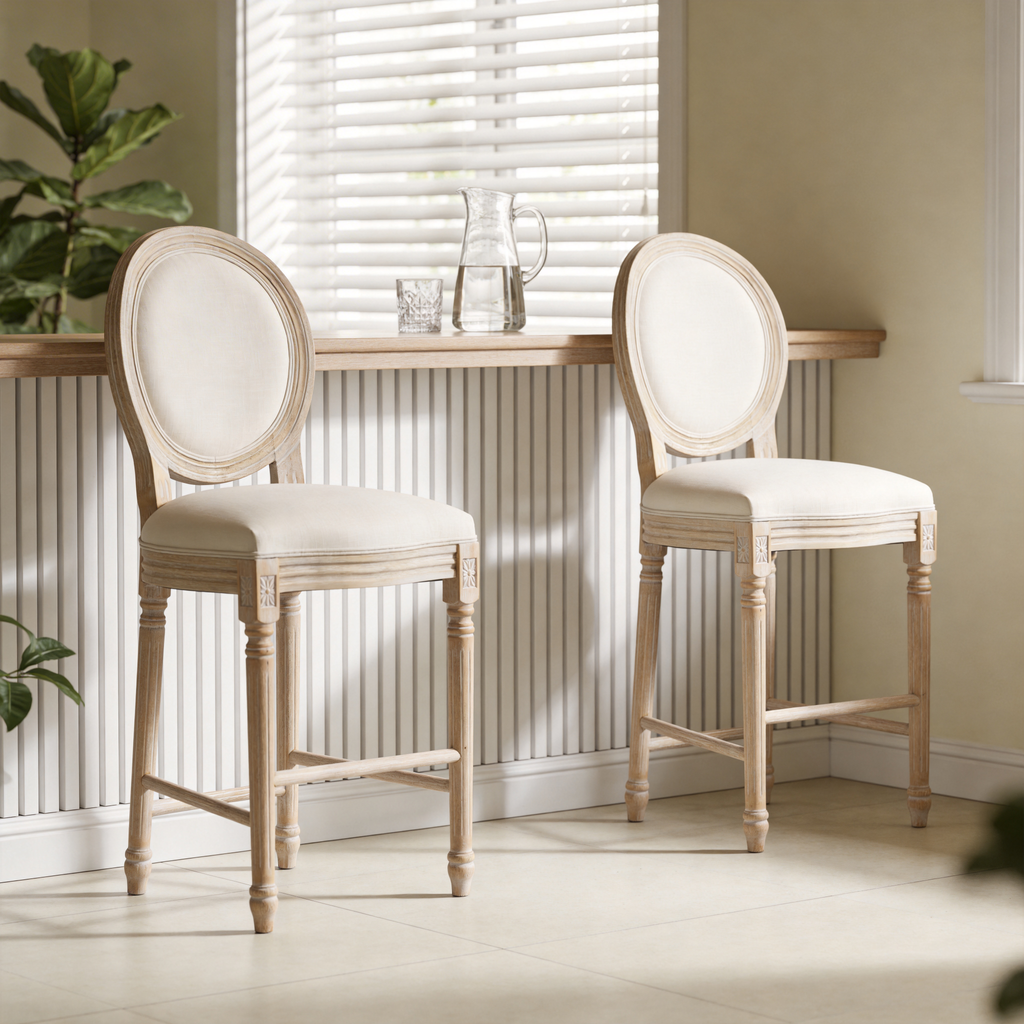 French Country 26'' Height Bar Chairs Set of 2