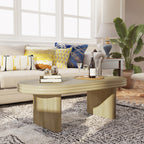 Mid Century Modern Oval Fluted Coffee Table