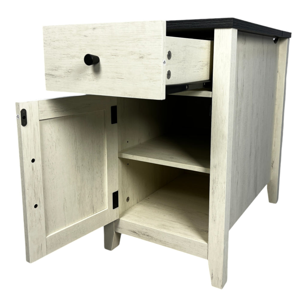 Farmhouse End Table with Charging Station