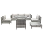 K&K 8-Piece Patio Furniture Set with 43" Fire Pit Table