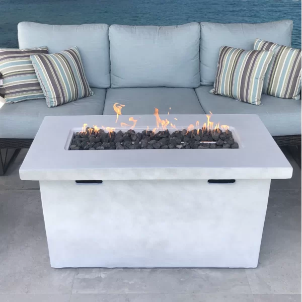 25" H x 42" W Fiber Reinforced Concrete Propane Outdoor Fire Pit Table