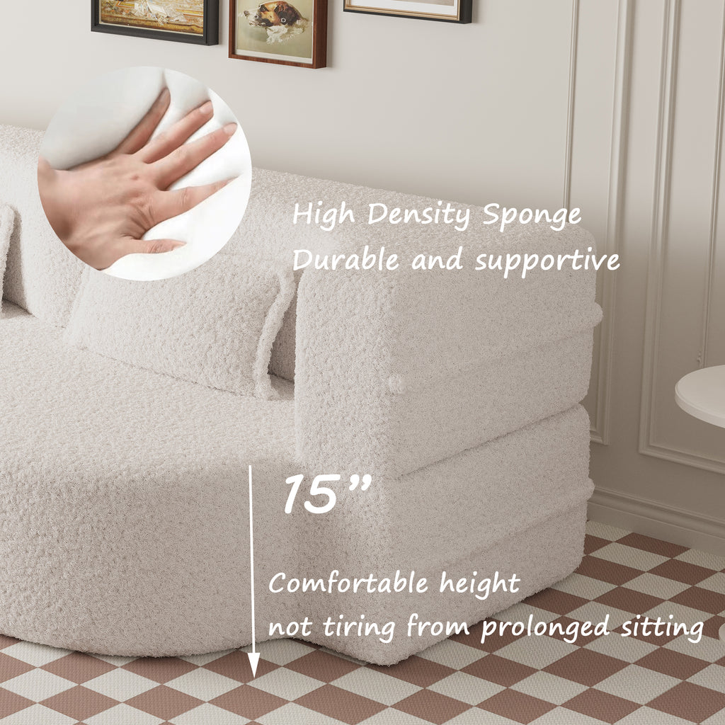 Modern Floor Sofa with 2 Pillows
