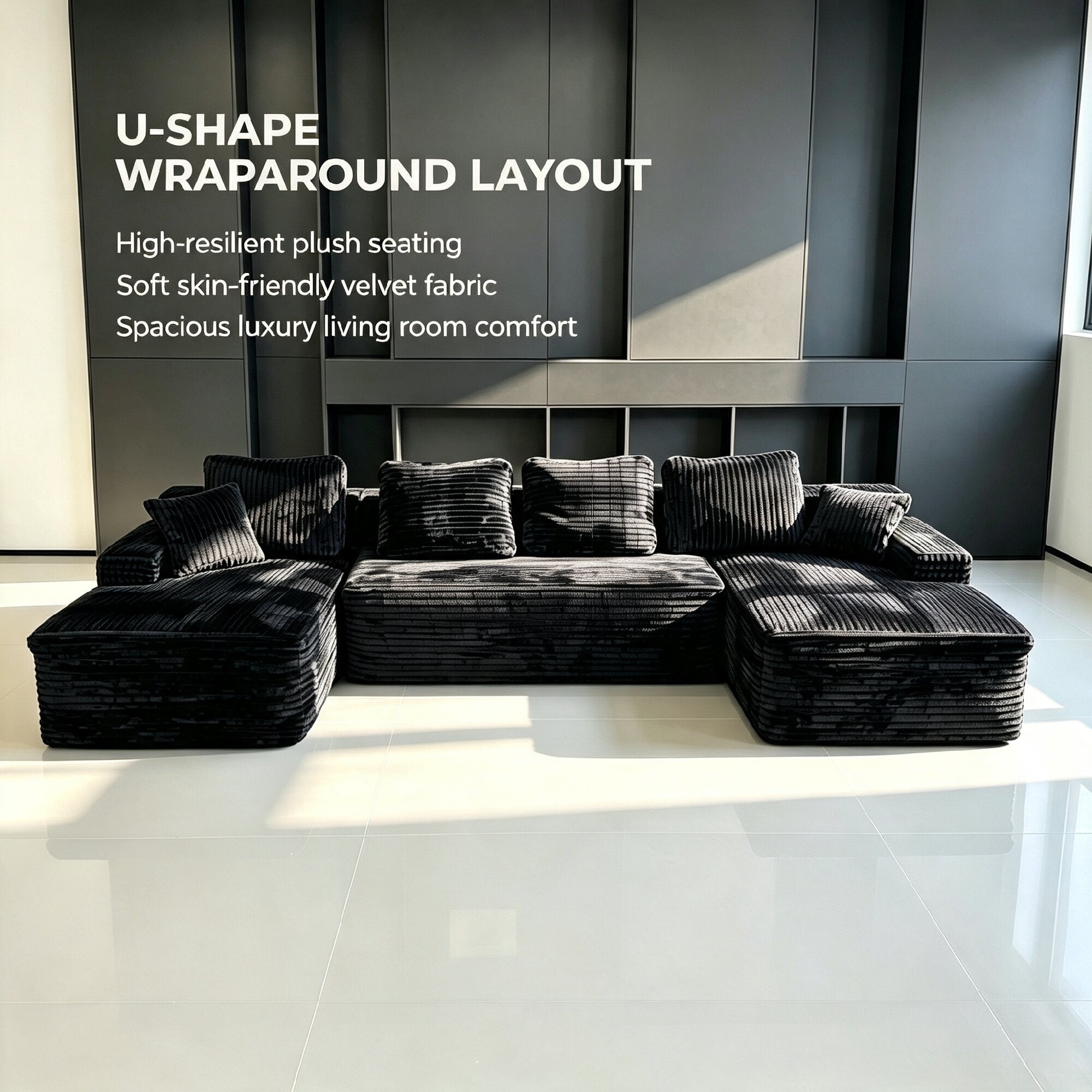 131-Inch Big Size Modular Sectional Sofa