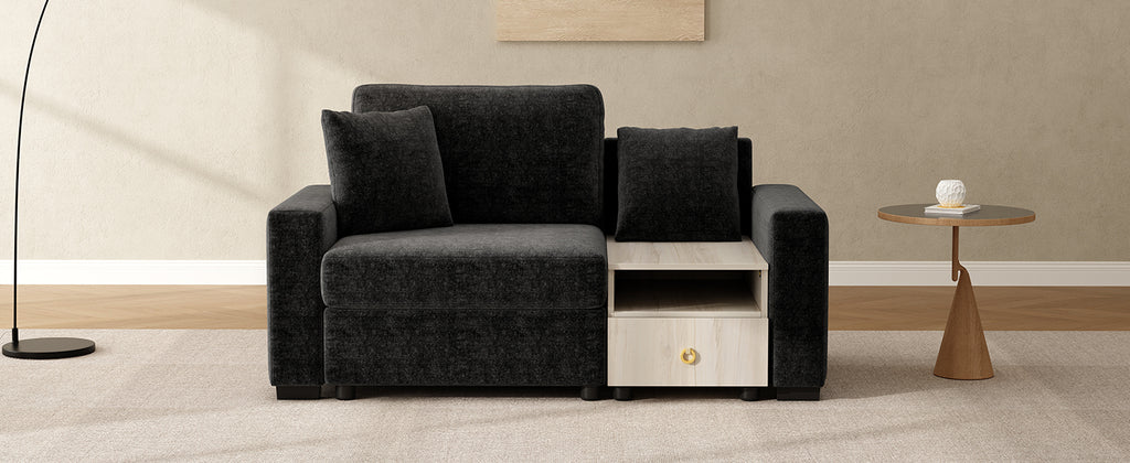 Modern Sofa Couch with Storage Armrest