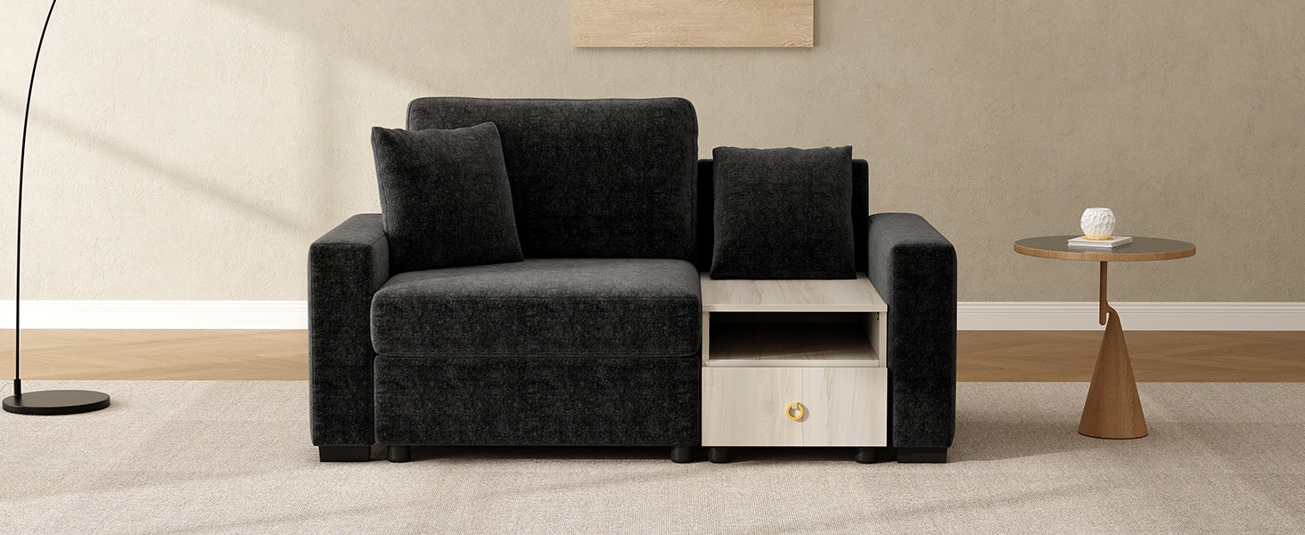Modern Sofa Couch with Storage Armrest