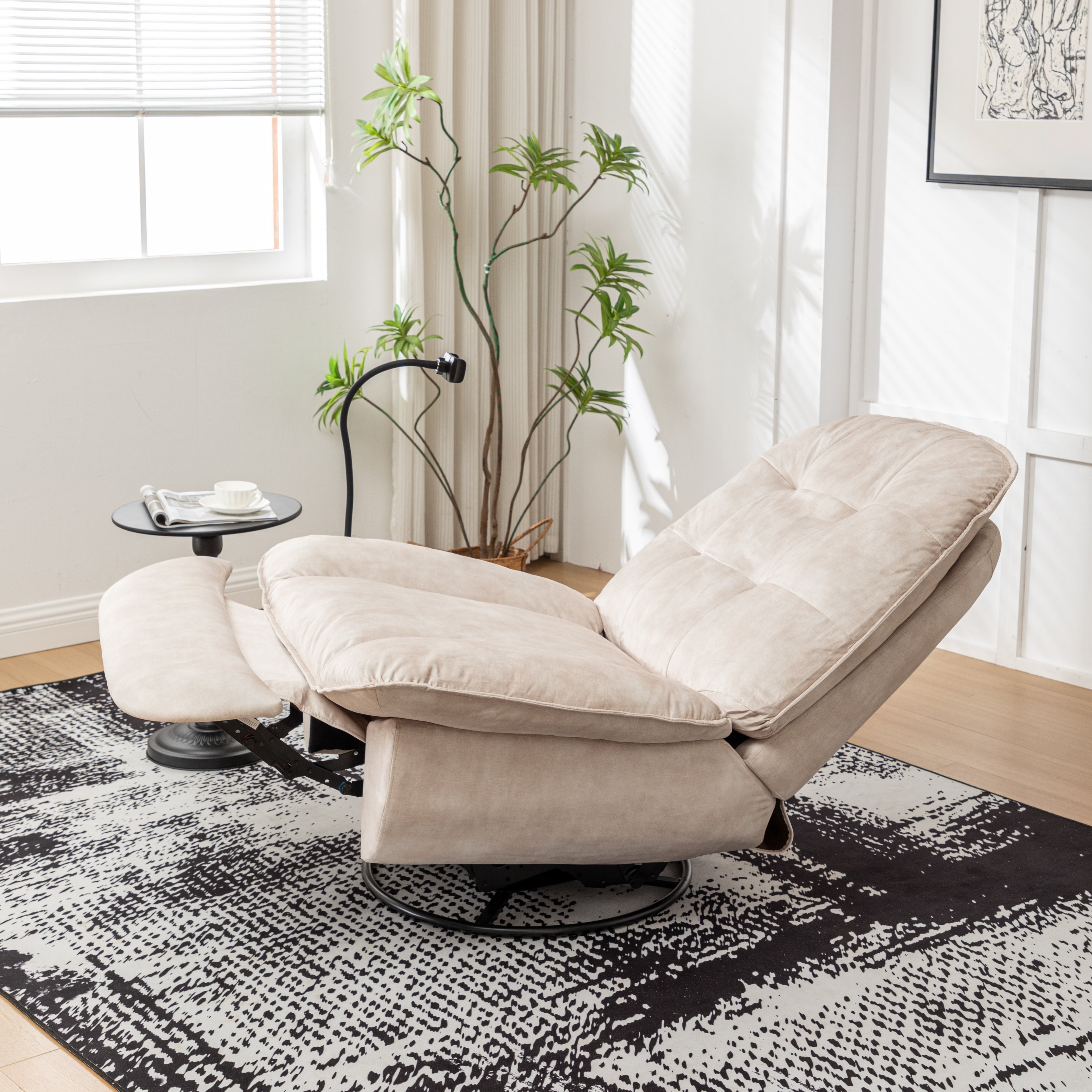 Ivory Recliner with Mobile Phone Holder