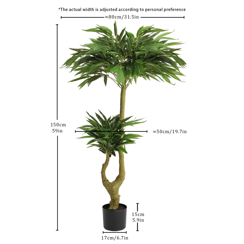 5FT Artificial Willow Tree Tall Fake Potted Plant Faux