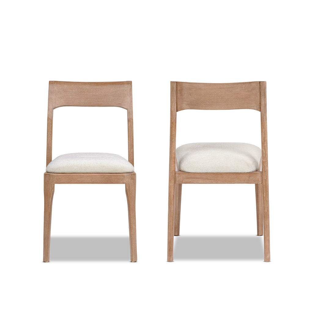 Bryson Upholstered Dining Chair Set of 2, Reclaimed Pine, Brown Chenille