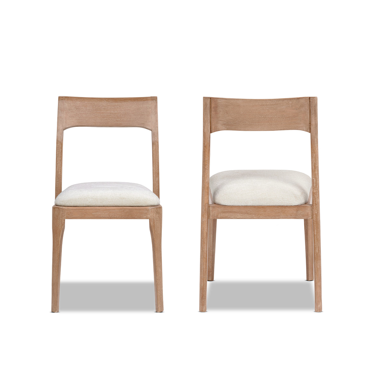 Bryson Upholstered Dining Chair Set of 2, Reclaimed Pine, Brown Chenille
