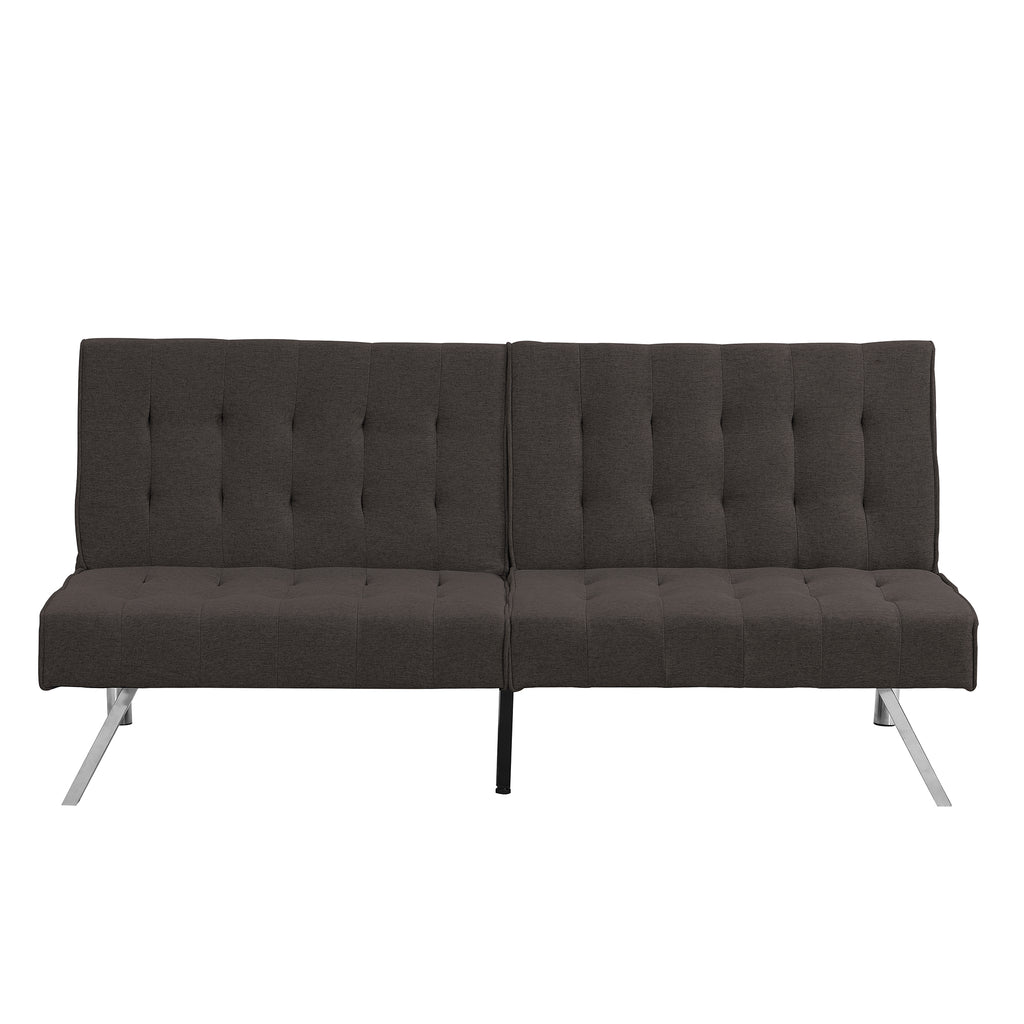 Wood Frame Stainless Leg Futon Sofa Bed