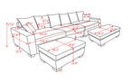 Modular Sectional Sofa - 5 Seater Oversized Convertible L & U Shaped Couch