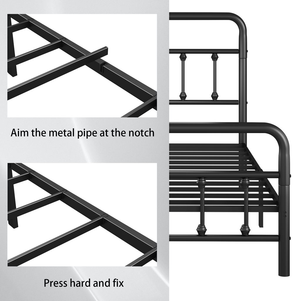 Full Size Metal Bed Frame with Headboard
