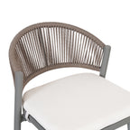 Outdoor 26" Seat Height Metal Frame Counter Stools with PE Rattan Scallop-shaped Backrest