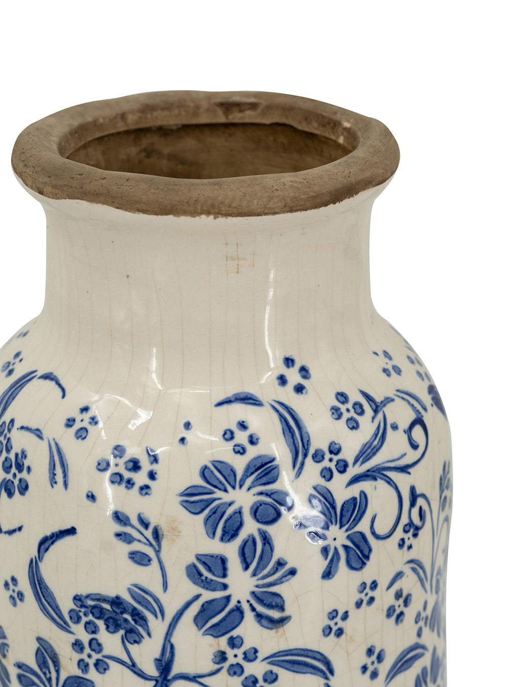 Delftware Inspired Ceramic Vase