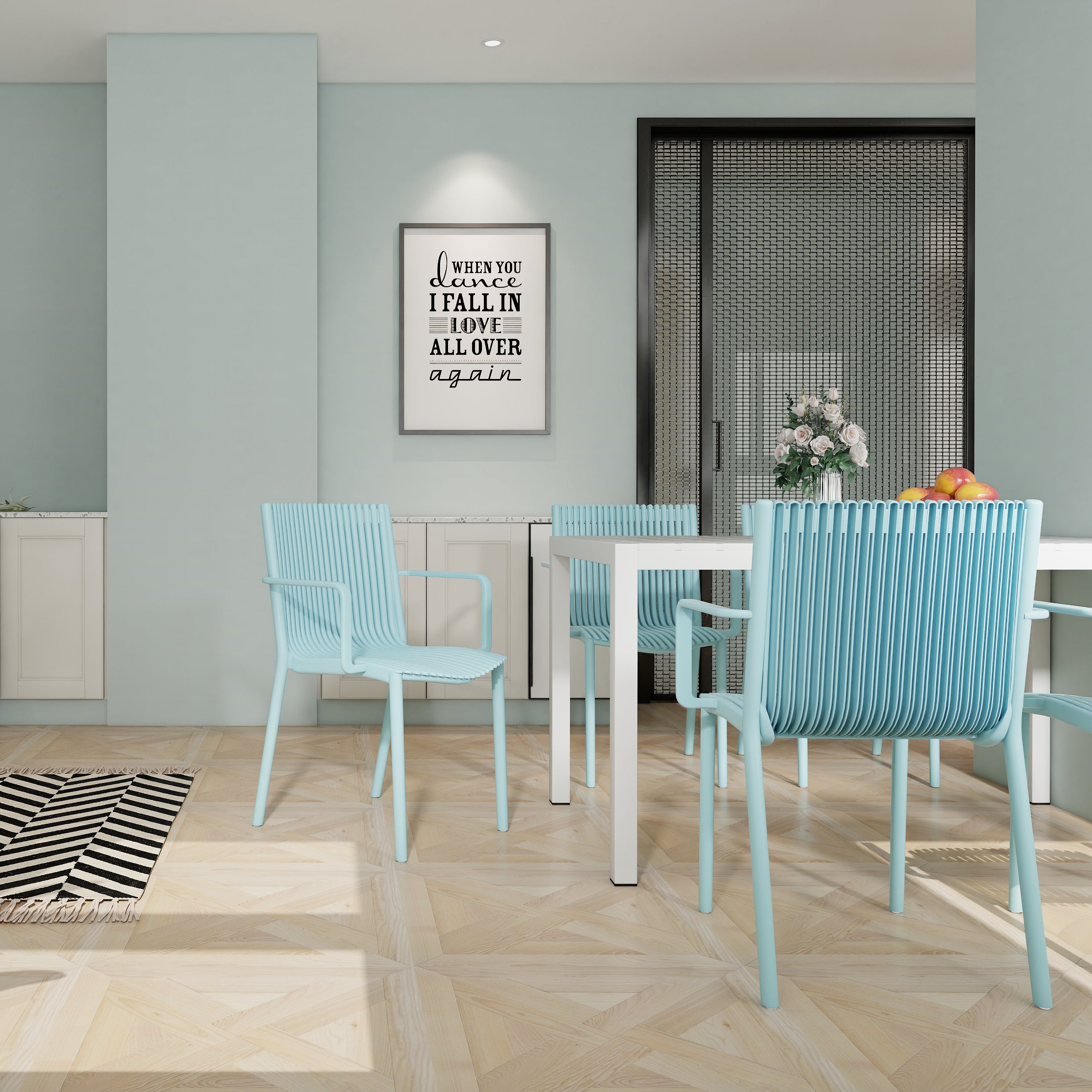 Summer 4-Piece Modern Stackable Armchair Set