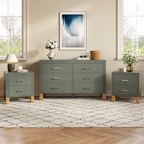 2 Drawer Nightstand with Elegant Fluted Design